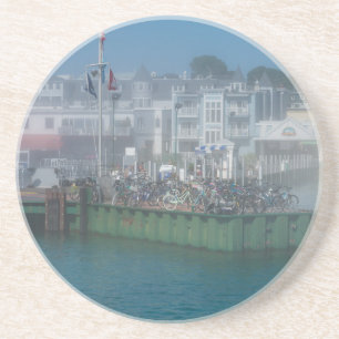 Foggy Bike Dock Coaster