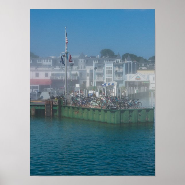 Foggy Bike Dock Poster (Front)