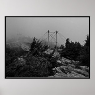 Foggy Bridge on Grandfather Mountain Poster