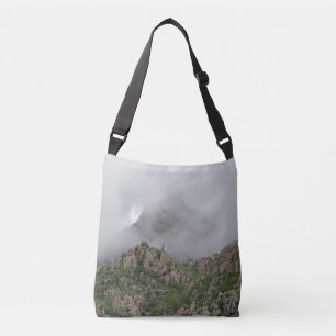 Foggy Desert Mountain Landscape Photo Morning Fog Crossbody Bag