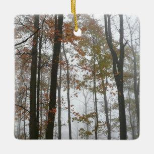 Foggy Fall in Pennsylvania Autumn Nature Ceramic Ornament