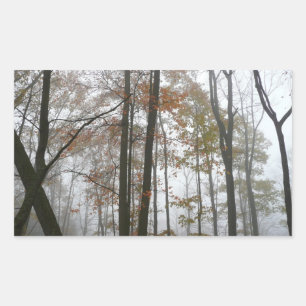 Foggy Fall in Pennsylvania Autumn Nature Rectangular Sticker