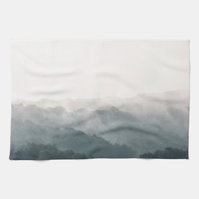 Foggy Forest Nature Photograph Tea Towel (Horizontal)