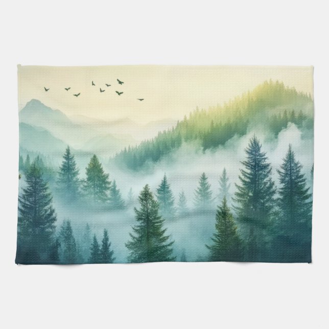 Foggy Forest Tea Towel (Horizontal)