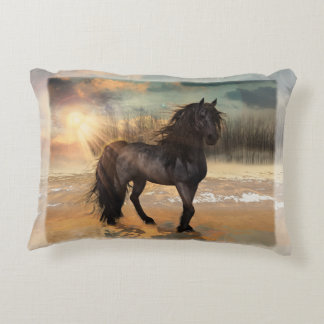 Foggy Friesian Morning Decorative Cushion