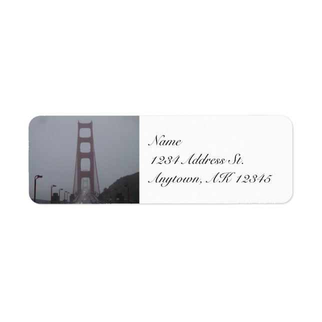 Foggy Golden Gate Bridge return address labels (Front)