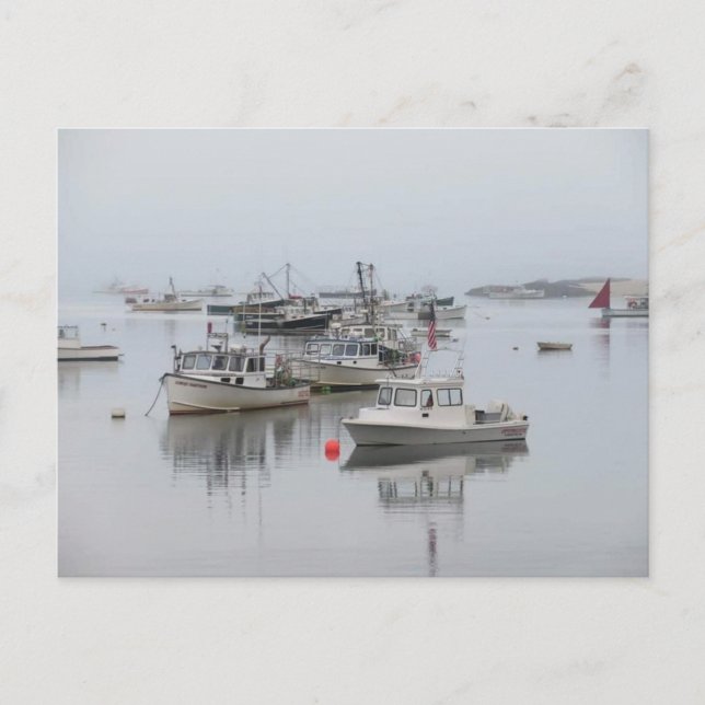 "Foggy Harbour" Postcard (Front)
