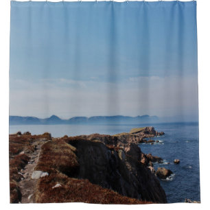 Foggy Horizon Past White Point Shower Curtain