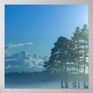 foggy lake in Finland Poster