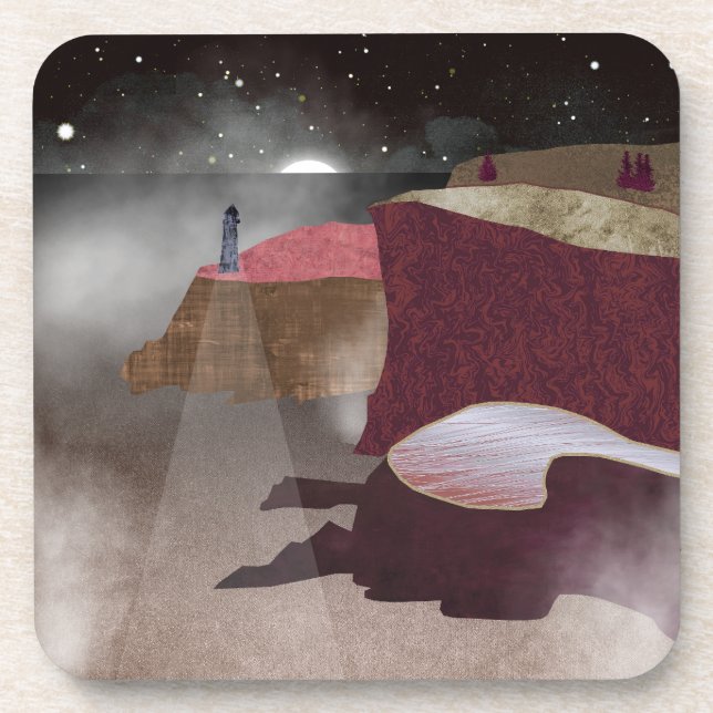 Foggy Lighthouse Coaster (Front)