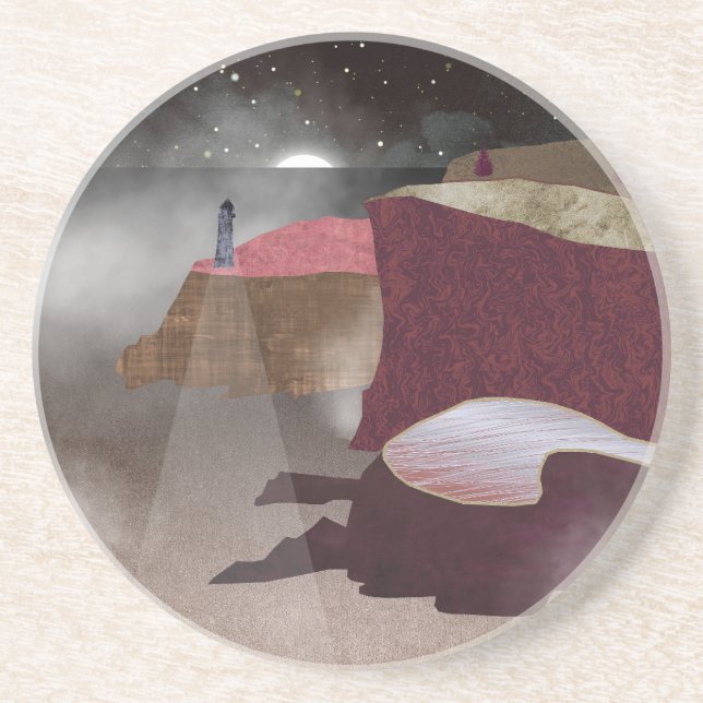 Foggy Lighthouse Coaster (Front)
