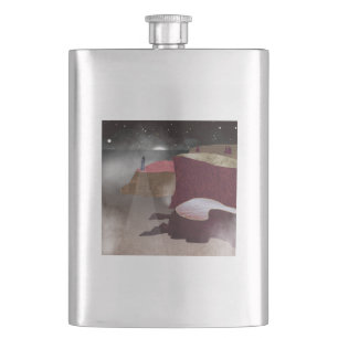 Foggy Lighthouse Hip Flask