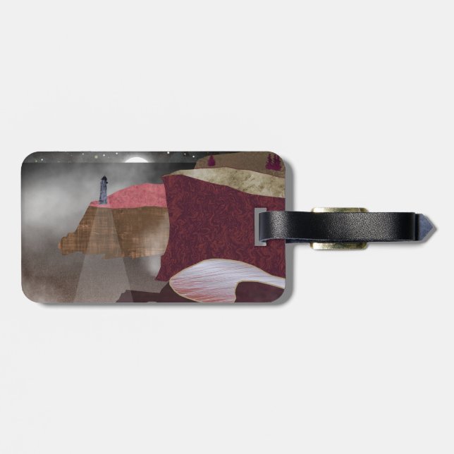 Foggy Lighthouse Luggage Tag (Back Horizontal)