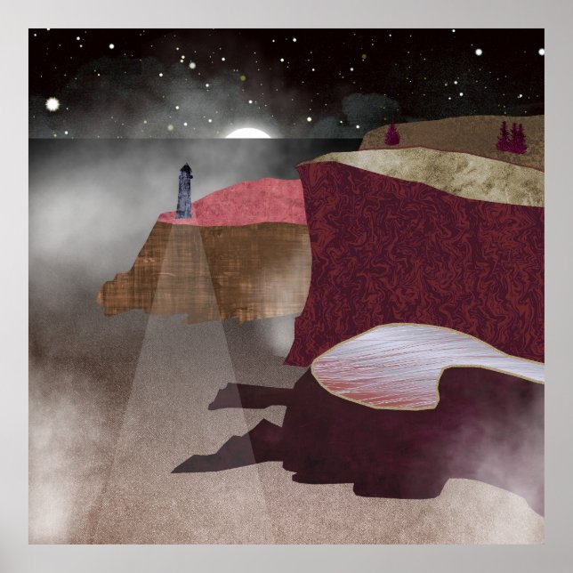 Foggy Lighthouse Poster (Front)