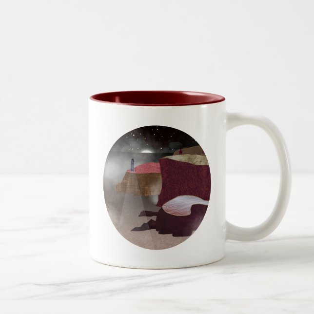 Foggy Lighthouse Two-Tone Coffee Mug (Right)