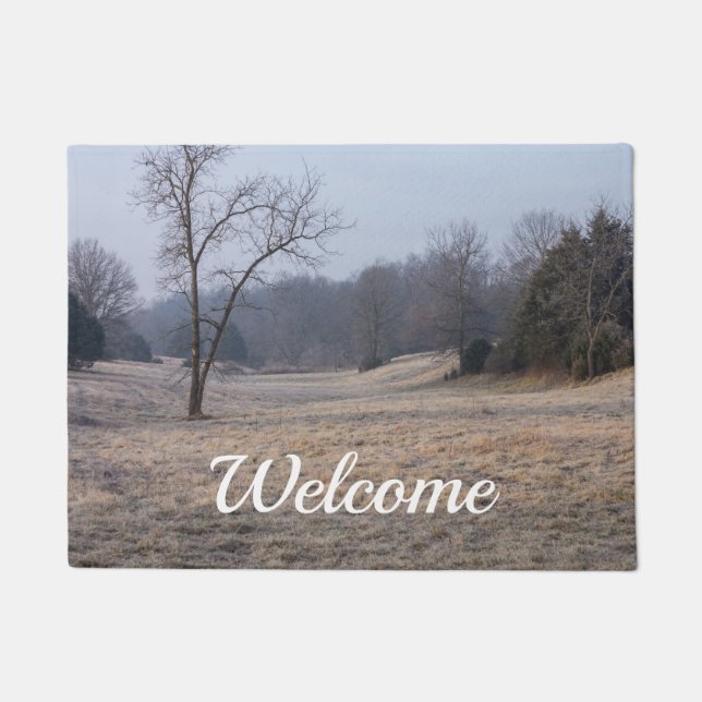 Foggy Meadow Welcome Doormat (Front)
