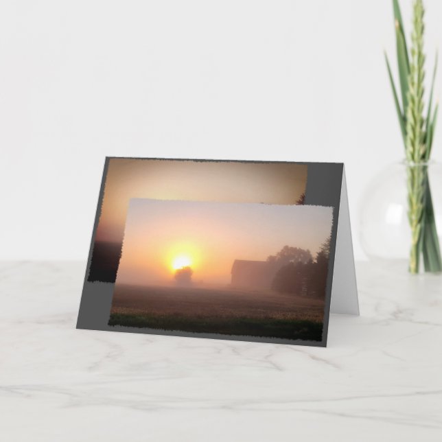 Foggy Morning Farm Thank You Card (Front)