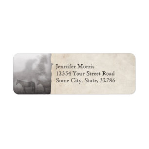 Foggy Morning Horse Return Address Label