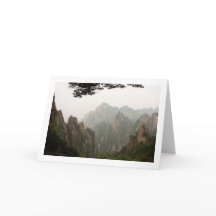 Foggy Mountain Scenery Folded Blank Greeting Card
