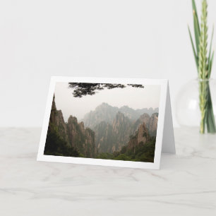 Foggy Mountain Scenery Folded Blank Greeting Card