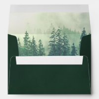 Foggy Mountains Deep Forest Green Rustic Wedding