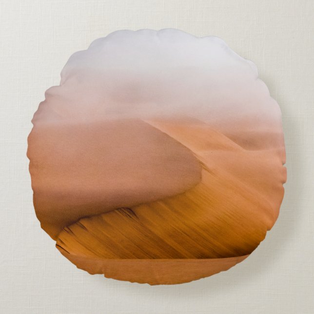 Foggy Namib Desert Round Cushion (Front)
