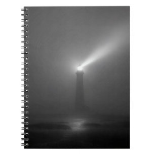 Foggy Night Lighthouse Beam Notebook