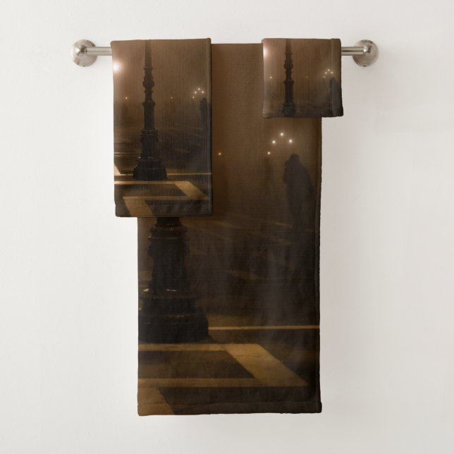 Foggy Piazza San Marco, Venice Bath Towel Set (Insitu)