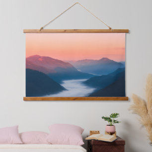 Foggy river Soča at sunrise Hanging Tapestry