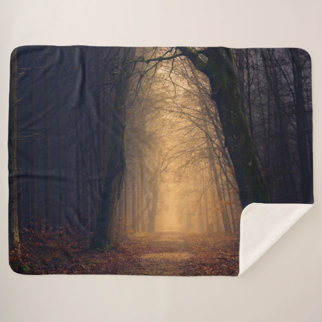 FOGGY ROAD SHERPA BLANKET (Front (Horizontal))