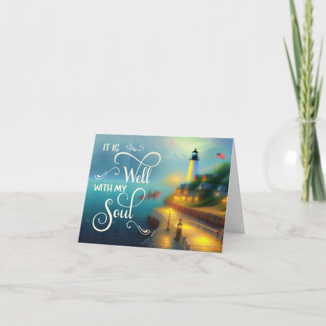 Foggy seaport  It is well Card (Front)