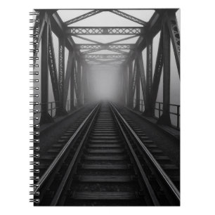 Foggy Steel Railroad Bridge Notebook