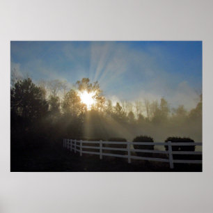 Foggy Sunrise Poster