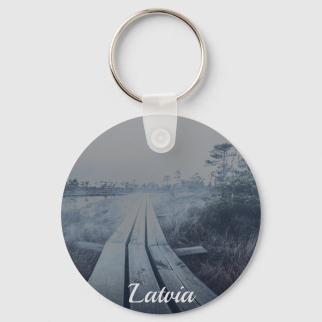 Foggy swamp landscape key ring (Front)