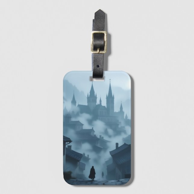 Foggy town luggage tag (Front Vertical)