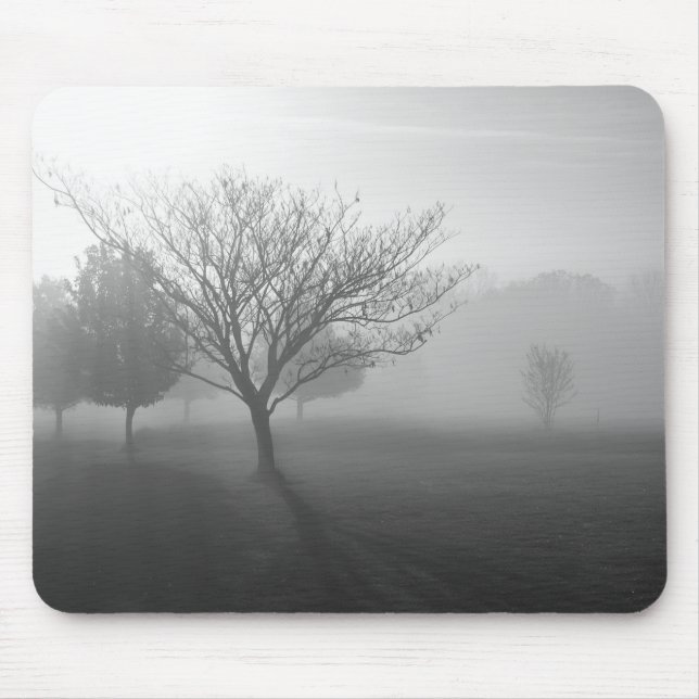 Foggy Tree in Black & White Mousepad (Front)