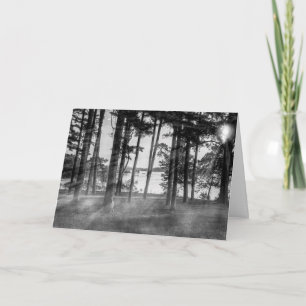 Foggy Trees At Table Rock Grayscale Card