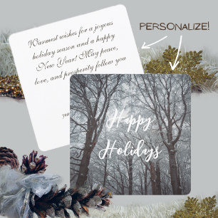 Foggy Winter Forest Holiday Card