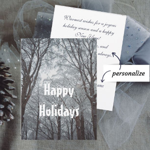 Foggy Winter Forest Holiday Card