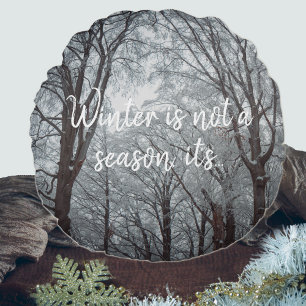 Foggy Winter Forest Round Cushion