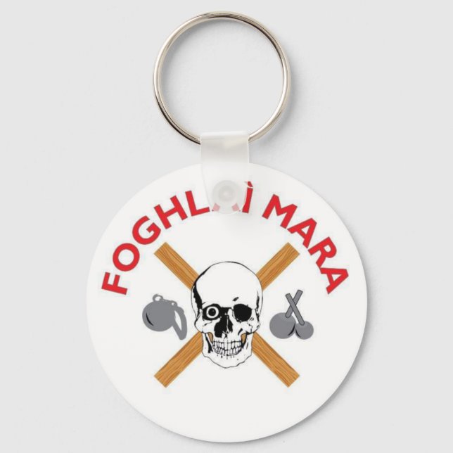 Foghlai Mara Keychain, White Key Ring (Front)