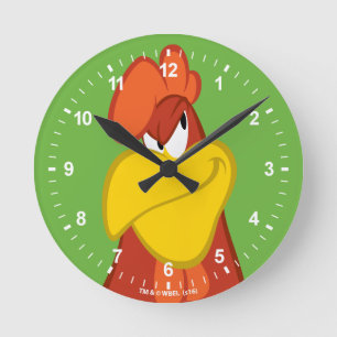 Foghorn Leghorn   Mischievous Stare Round Clock
