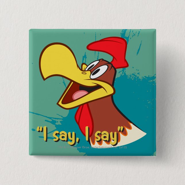 Foghorn Looking Up 15 Cm Square Badge (Front)