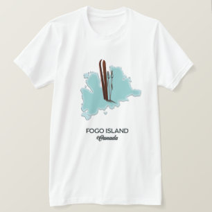 Fogo island Canada map poster T-Shirt