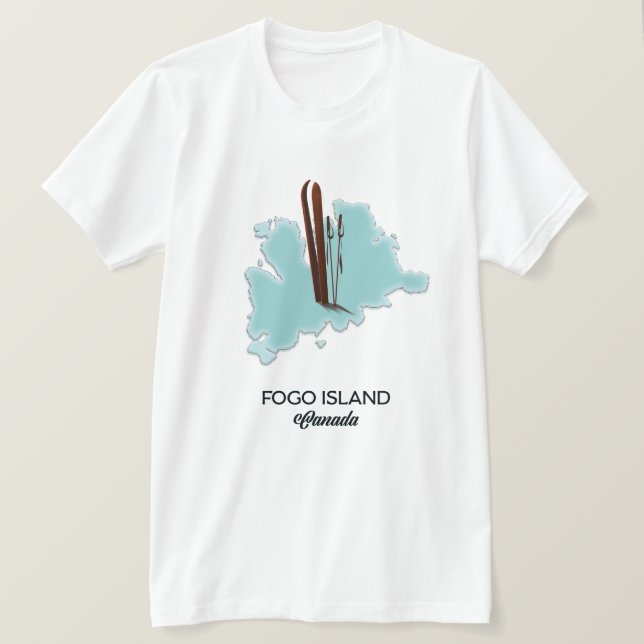 Fogo island Canada map poster T-Shirt (Design Front)