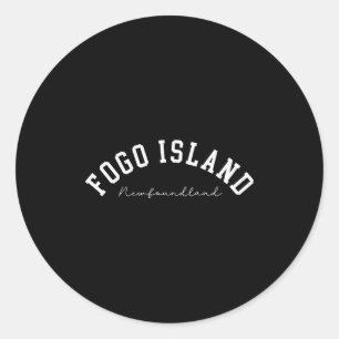Fogo Island Newfoundland Canada College Text Classic Round Sticker