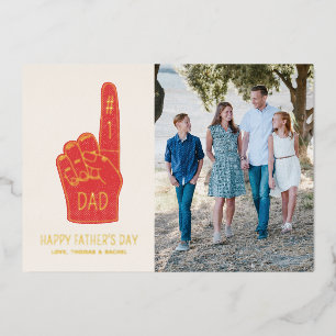 Foil #1 Dad Foam Finger Father's Day Photo Card