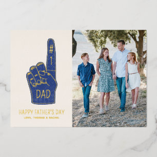 Foil #1 Dad Foam Finger Father's Day Photo Card
