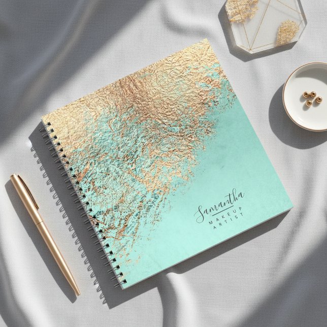 Foil Abstract Gold Teal ID775 Notebook (Creator Uploaded)