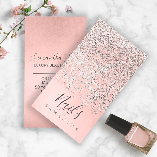 Foil Abstract Silver Rose Gold ID775 Business Card (Creator Uploaded)